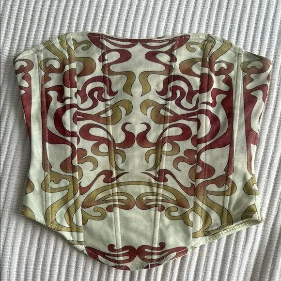 Miaou x Urban Outfitters Strapless Patterned Corset - Picture 4 of 4